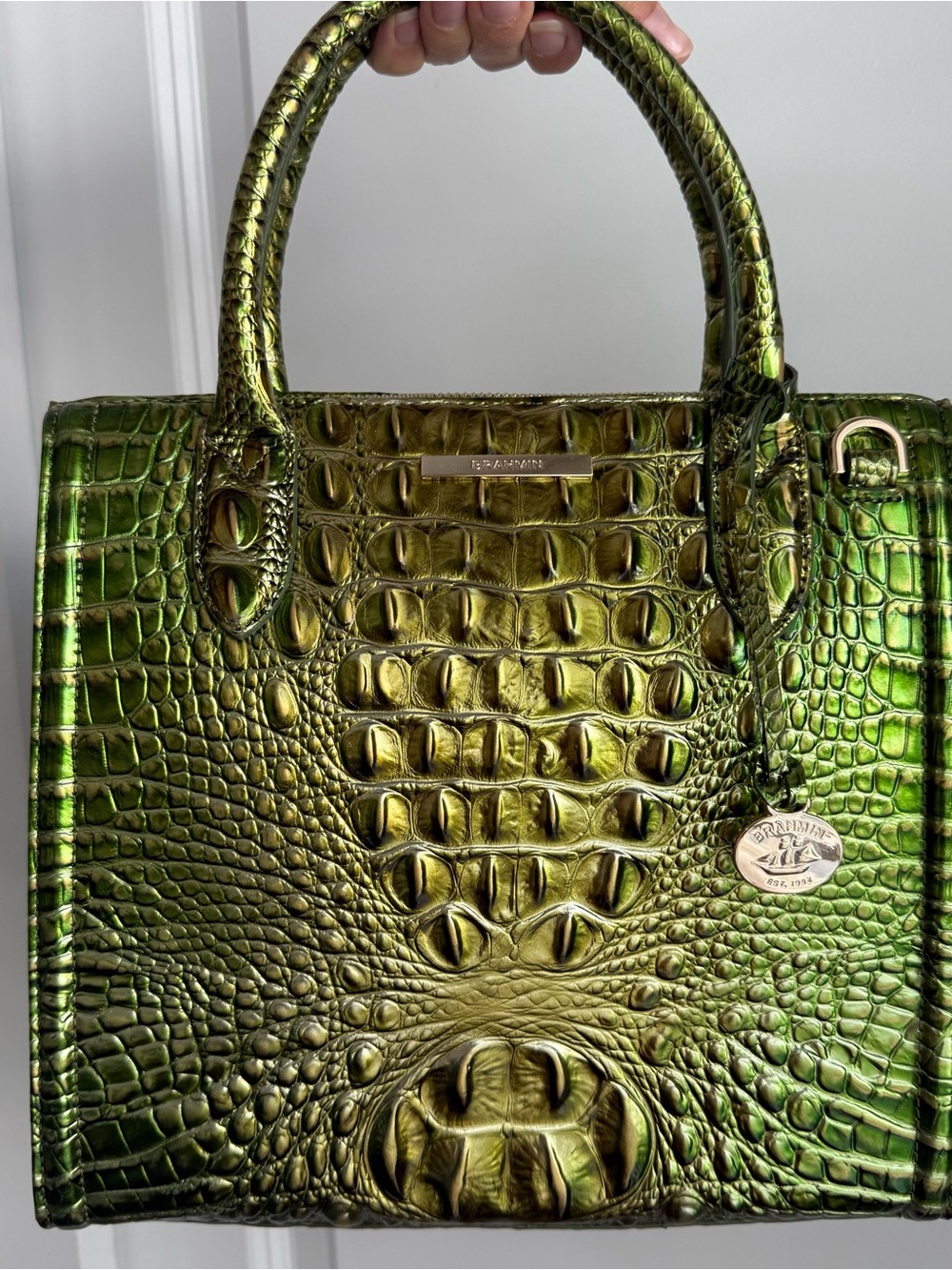 Brahmin Small Caroline Cacti Green Melbourne Leather - Picture 10 of 11